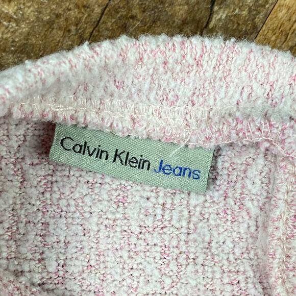 Calvin Klein Fleece Ruffle Sequined Pink Top Sz 6 - Picture 4 of 7